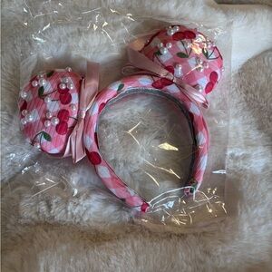 Cherry Pearl Disney Inspired Ears Headband coquette style